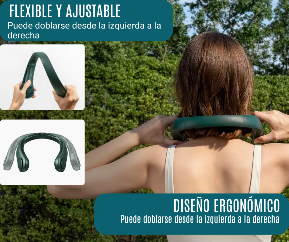 Ventilador portátil para el cuello, carga por USB