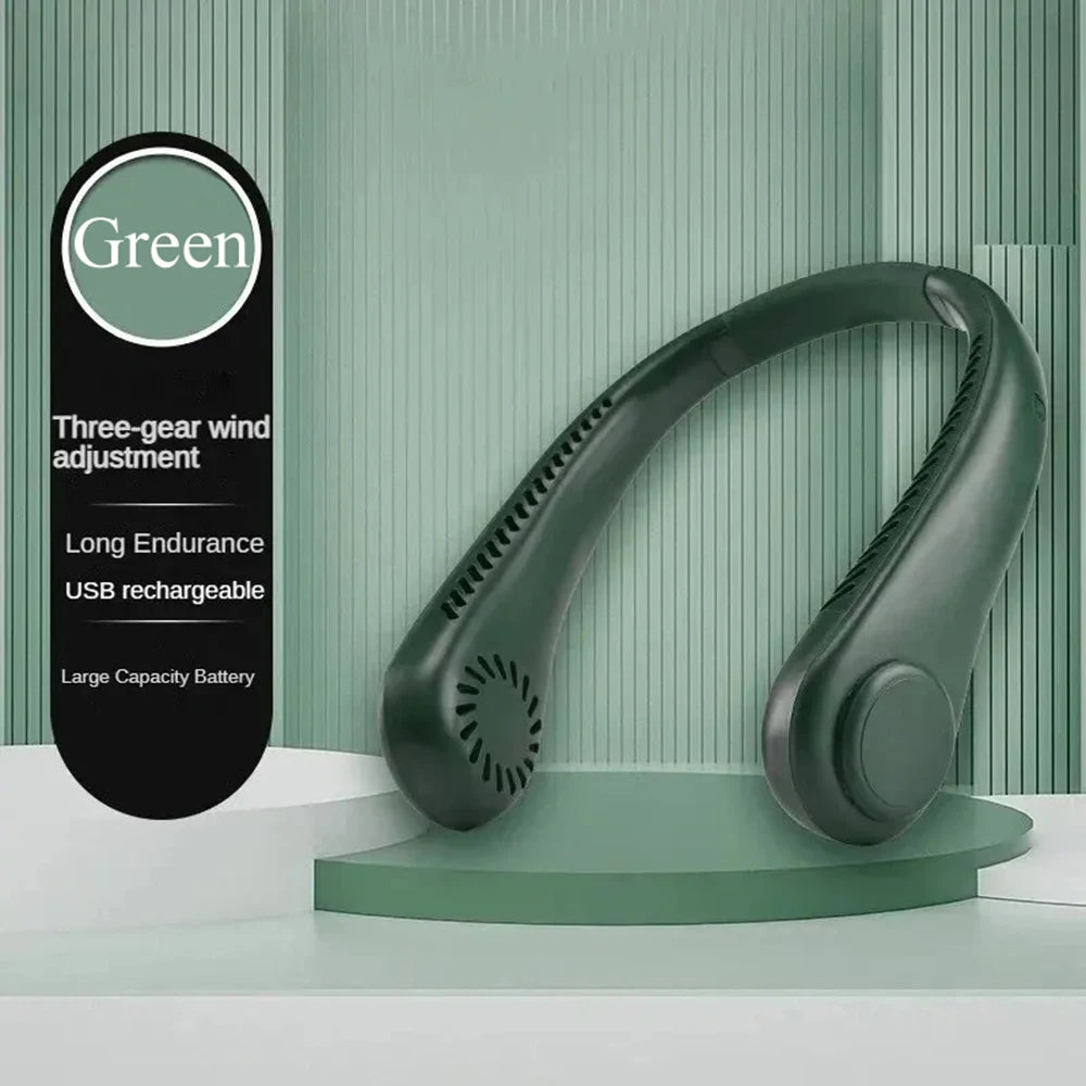 Ventilador portátil para el cuello, carga por USB