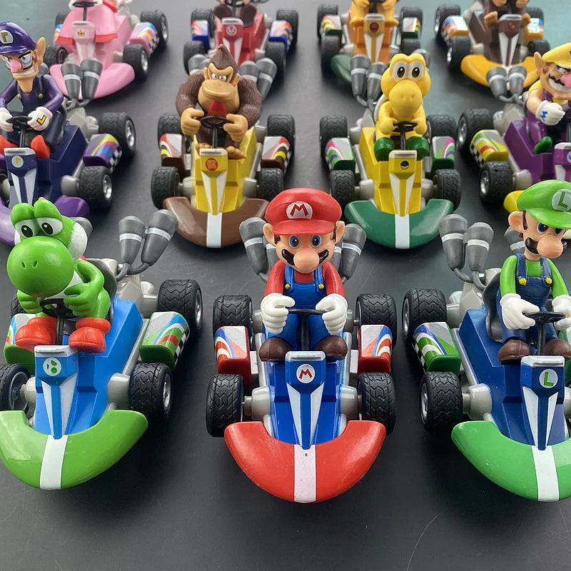 Figuras de Acción de Super Mario, con Coche Extraíble