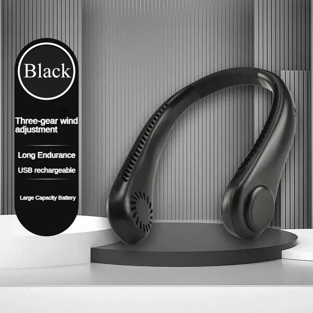 Ventilador portátil para el cuello, carga por USB