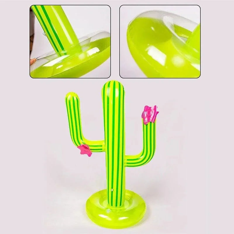 Juego inflable para piscina con forma de cactus