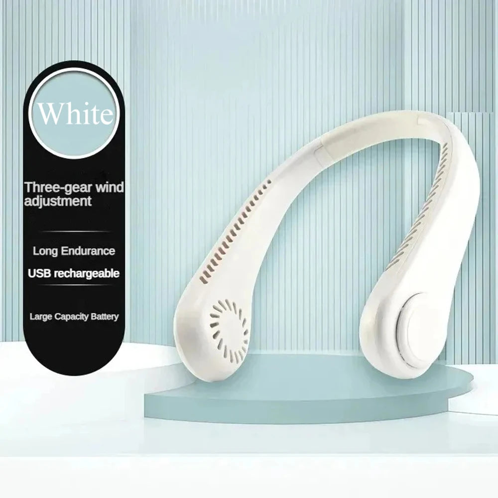 Ventilador portátil para el cuello, carga por USB